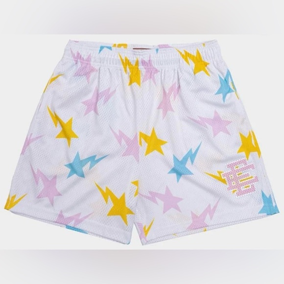 Eric Emanuel Other - NWOT!!! ERIC EMANUEL X BAPE EE basic shorts, White Star Pattern Athletic Shorts